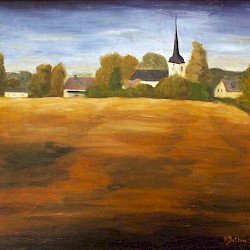 Kirchenacker, Öl, 50x70, 1991