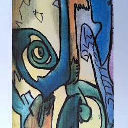 verschollenes Bild - Fremde Augen, Aquarell, ca30x40, 1999