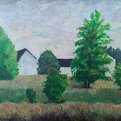 Bauerngehöft, Acryl, 50x70