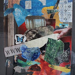 Erde-von den Kindern gelihen, Collage, 70x50, 2002