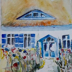 Sommerhaus (nach E. Hoffmann,) Aquarell, 30 x 40, 2017