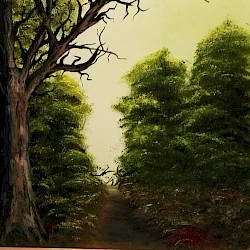 Waldweg, Öl auf Leinwand, 40 x 50, 2017