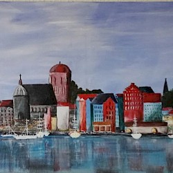 Stralsund, Acryl auf Leinwand, 90 x 30, 2018
