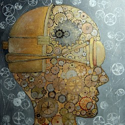 Steampunk, Acryl auf Leinwand 30 x 40, 2021