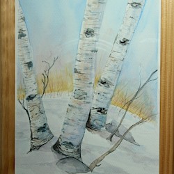 Trio im Winter, Aquarell, 21 x 30, 2018