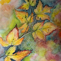 Herbstfärbung, Aquarell, 24 x 32, 2020