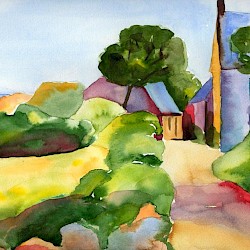 Weg zum Meer, Aquarell, 2022