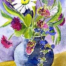 Geburtstagsblumen, Aquarell, 2024