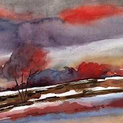 Herbststurm, Aquarell, 2021