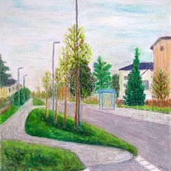 NEUbau Chaussee mit Radweg im OT Fredersdorf		/	Ölpastellkreide